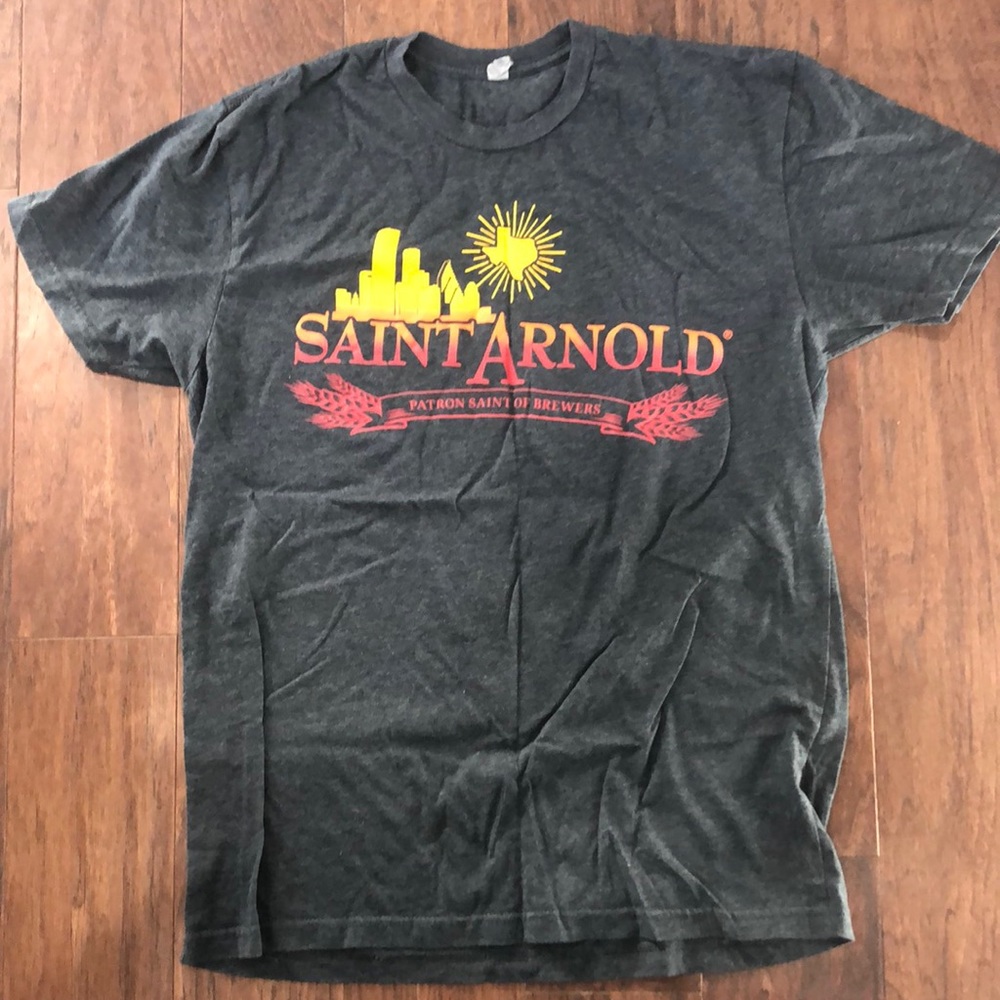 Saint Arnold brewing brewery shirt. Large. Gray.